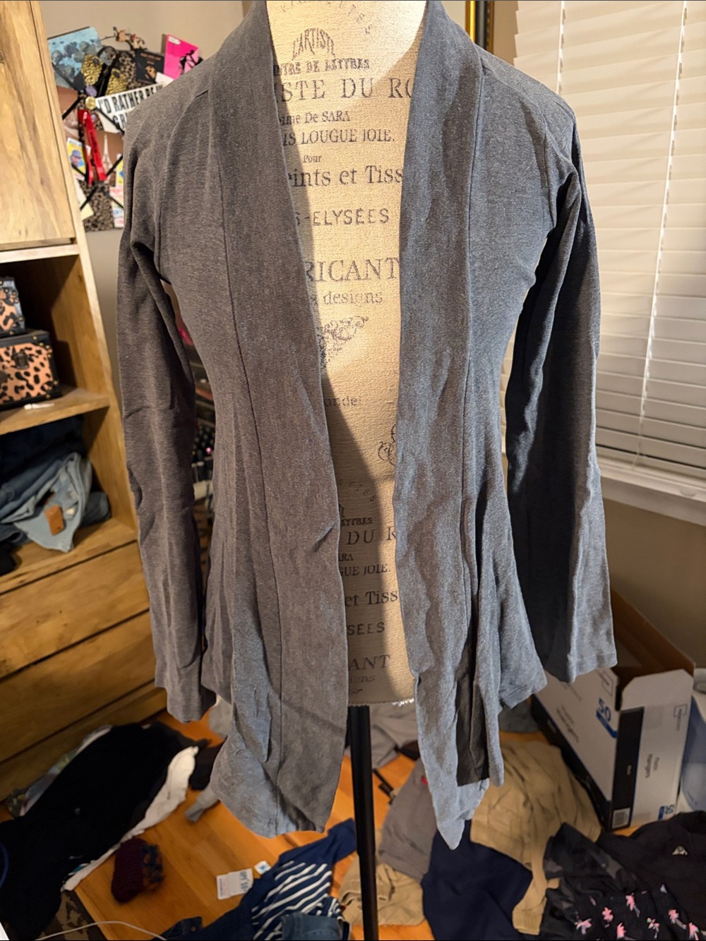 Splendid Lightweight Open-Front Gray Cardigan Jacket - XS